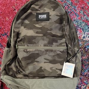 Pink Campus Backpack Green Camo
